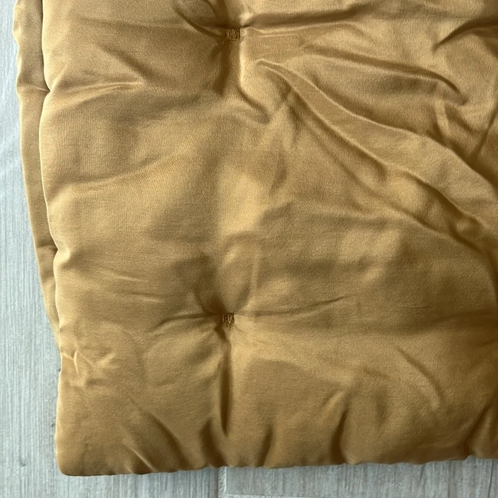 Restoration Hardware silk tufted stitch sham Euro camel 100% silk NWOT 26 x 26